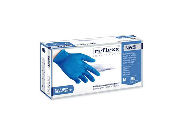 Reflexx Guanti in nitrile senza polvere FULL GRIP N65 - Reflexx