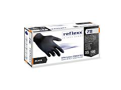 Reflexx Guanti in nitrile neri senza polvere 78 - Reflexx