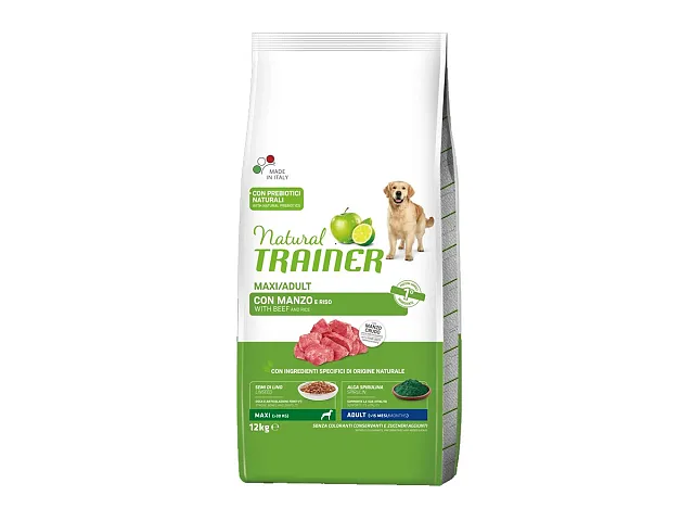 Natural trainer Crocchette per cani Maxi/Adult con Manzo e Riso - Natural Trainer