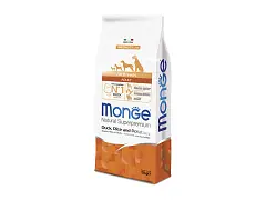 Monge Crocchette per cani All Breeds Adult Monoprotein Anatra con Riso e Patate - Monge