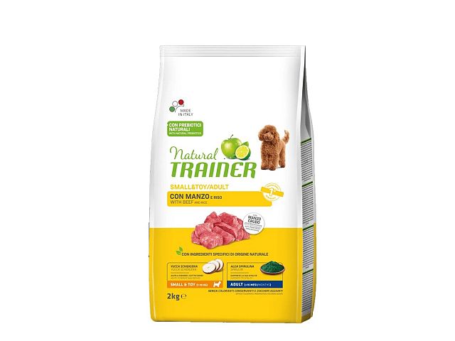 Natural trainer Crocchette per cani Small&/Toy con Manzo e Riso - Natural Trainer