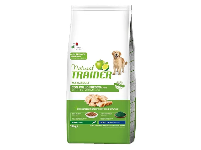 Natural trainer Crocchette per cani Maxi/Adult con Pollo fresco e Riso - Natural Trainer