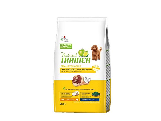 Natural trainer Crocchette per cani Small&Toy/Adult con Prosciutto crudo e Riso - Natural Trainer